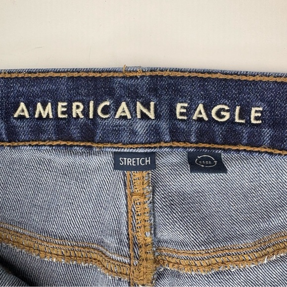 American Eagle Stovepipe Relaxed Fit Dark Blue Jeans Sz8/31  Classic Casual Cozy - Picture 7 of 15